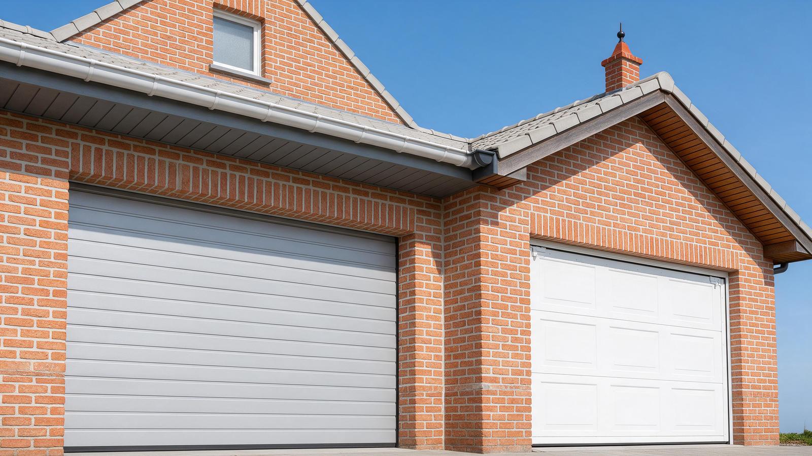 Sectionale en kantelpoort garagepoort op een woning